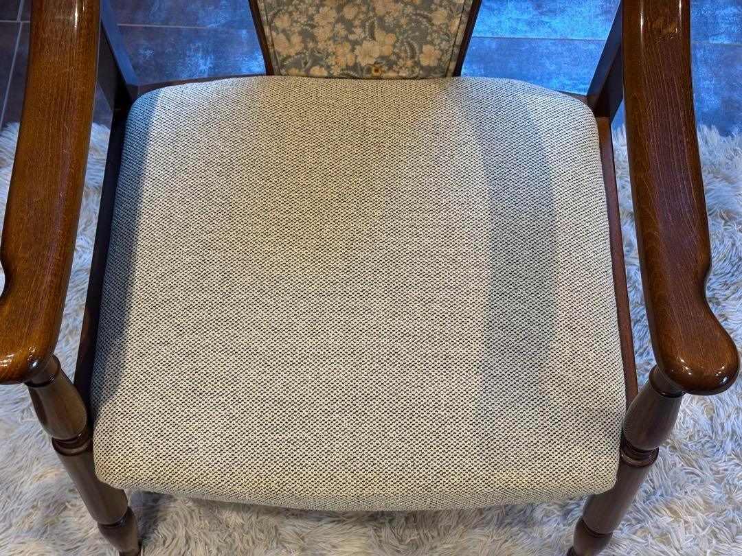 ①　リメイク品　尾州生地　ホワイト座面　カリモク　コロニアル　アームソファ　N