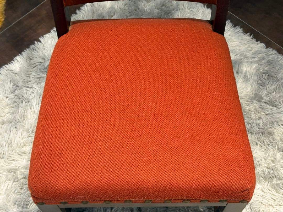 アンティーク ダイニングチェア リビングチェア ファブリック リベット打ち IZ