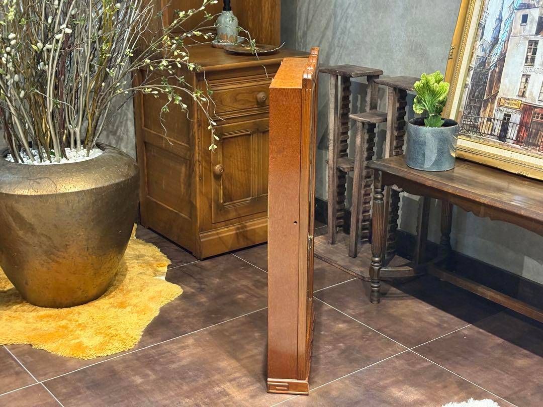 唐木 飾り棚 インテリア アンティーク ビンテージ ミラー 鏡 壁掛け　SZ