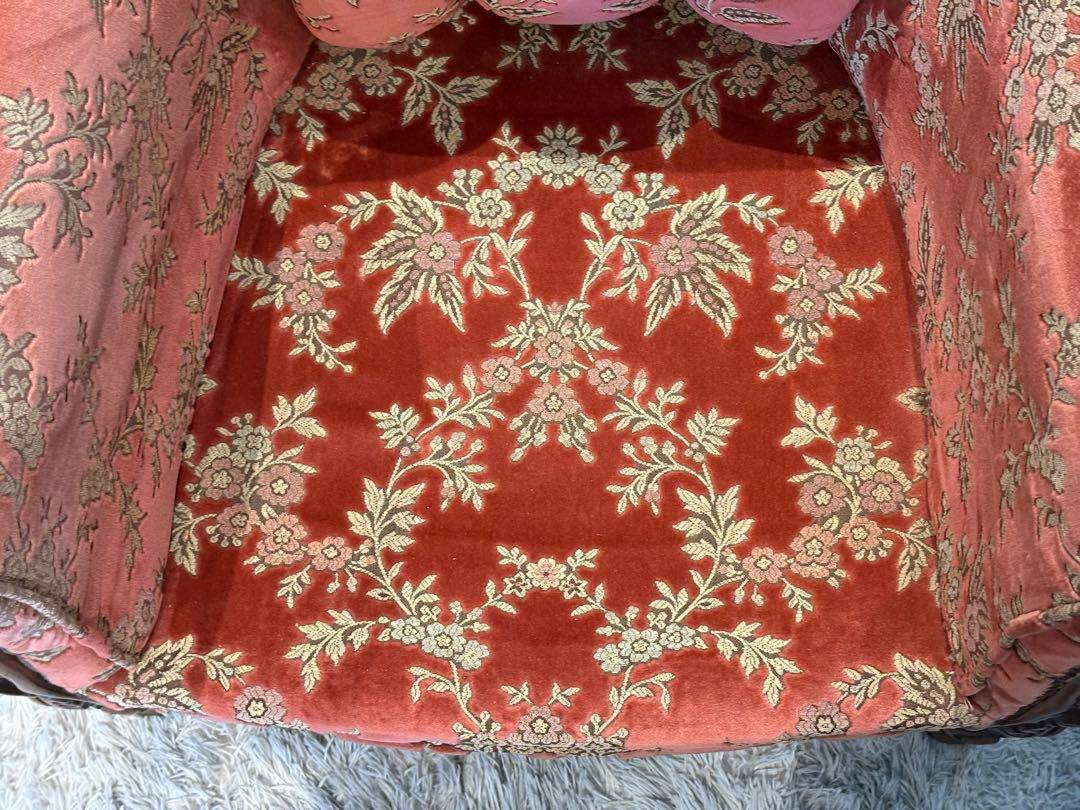 イタリア　アンティーク　ロココ　クラシック　鋲打　リベット　猫脚　金華山織　KG