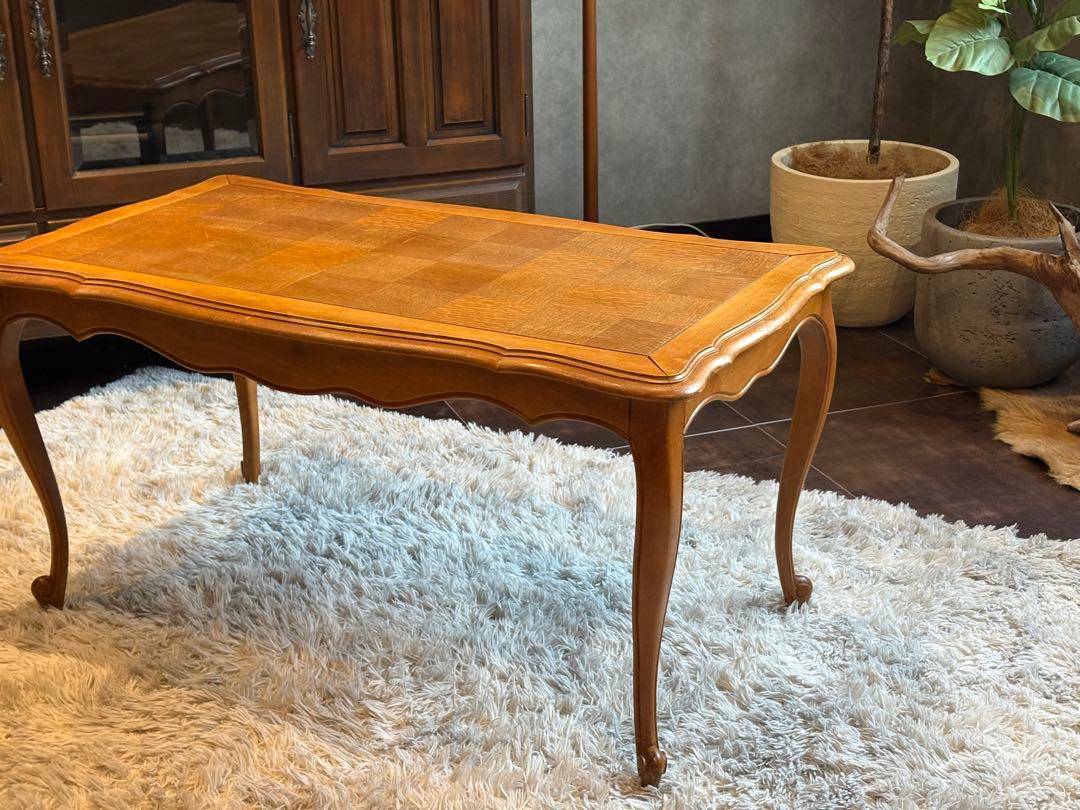 フランスアンティーク　猫脚　ローテーブル　センターテーブル　輸入家具　RZ