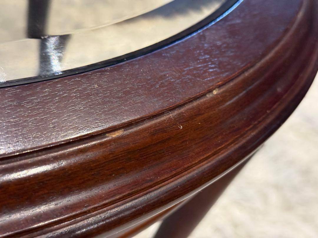 maruni クラシック　猫脚　ラウンドテーブル　ガラステーブル　オールドマルニ