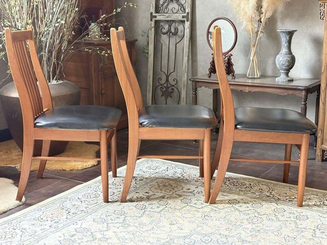 カリモク　karimoku レトロ　スポークチェア　ビンテージ　３脚セット　SZ