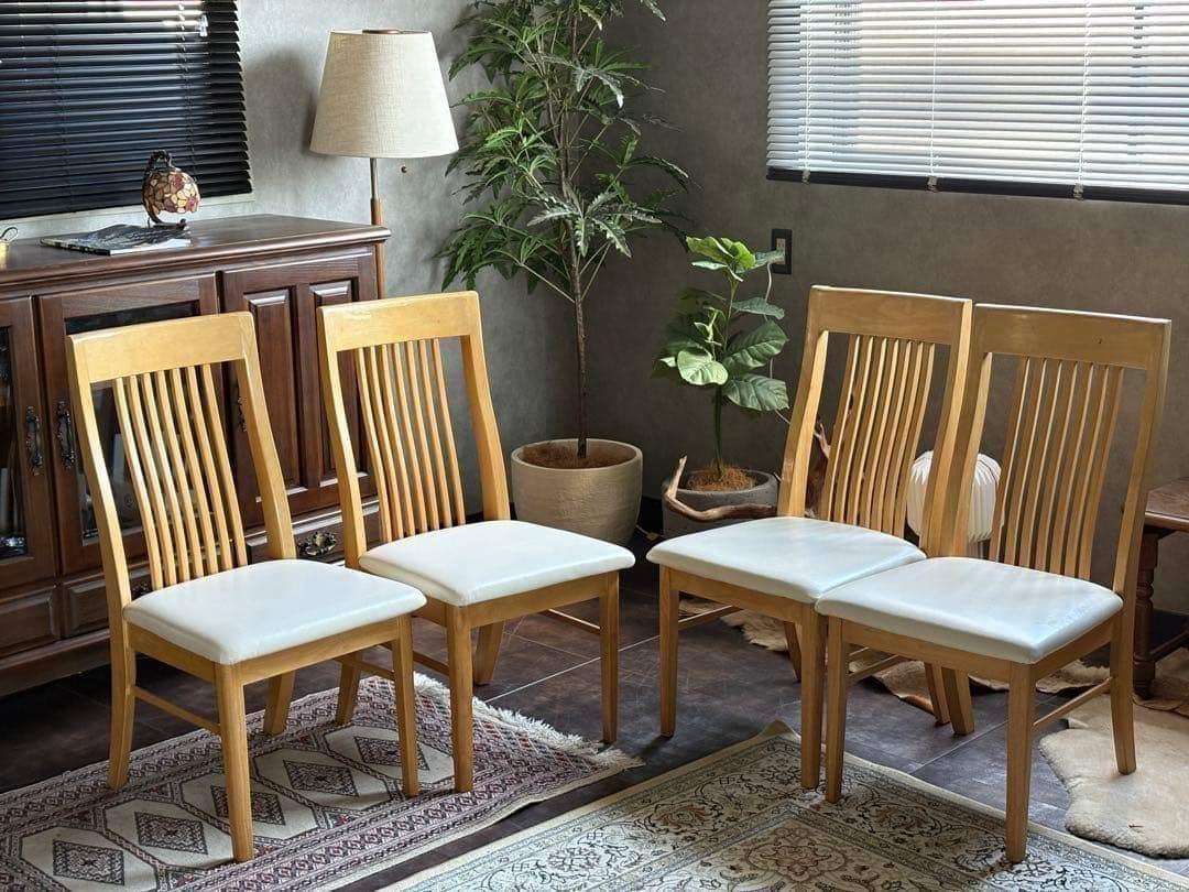 IDC 大塚家具 4脚セット ハイバックチェア モダン ナチュラル nZ
