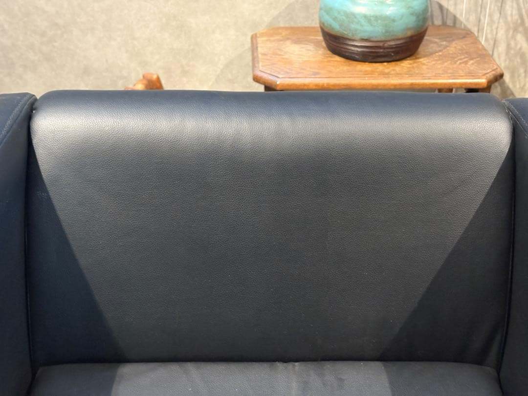 ②ブラック モダン 1人掛けソファ 1Pソファ 合皮レザー アンティーク SG
