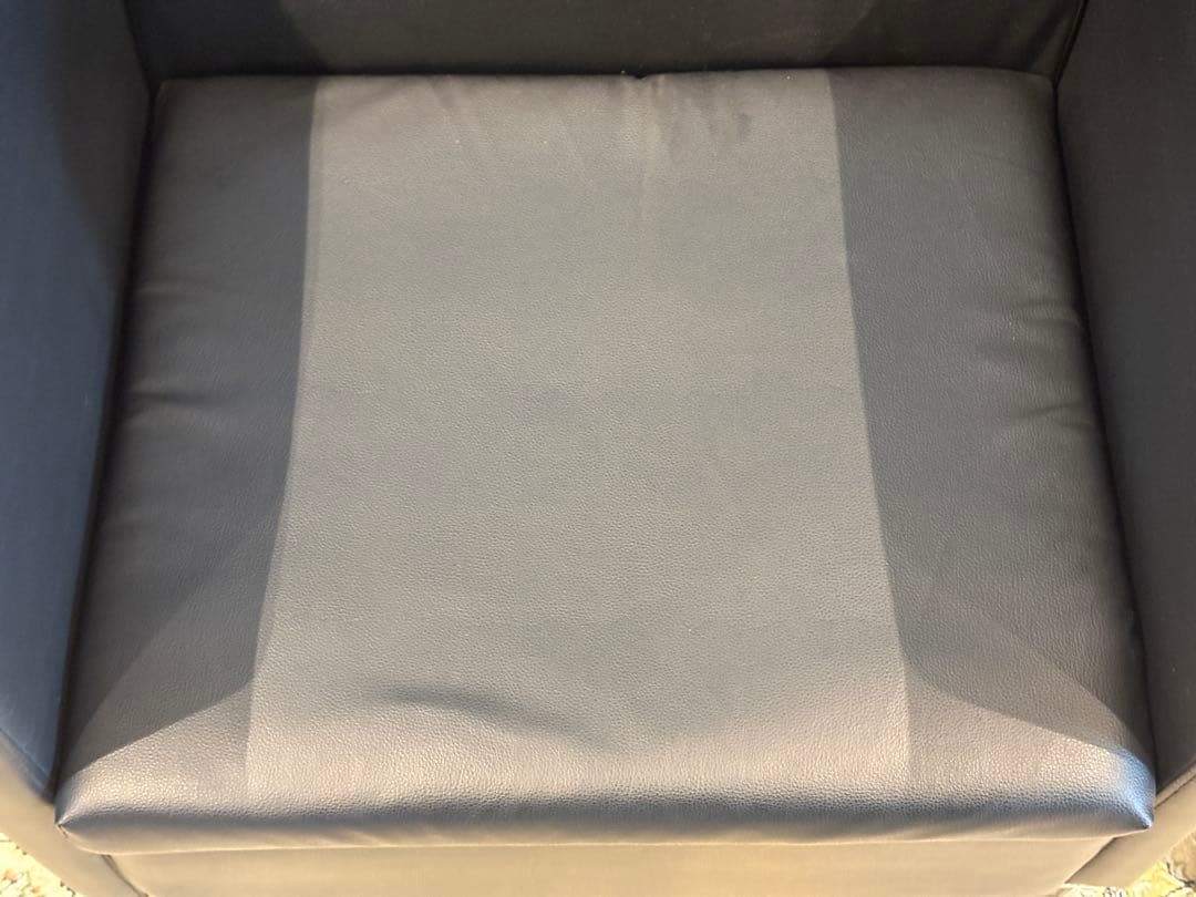 ②ブラック モダン 1人掛けソファ 1Pソファ 合皮レザー アンティーク SG