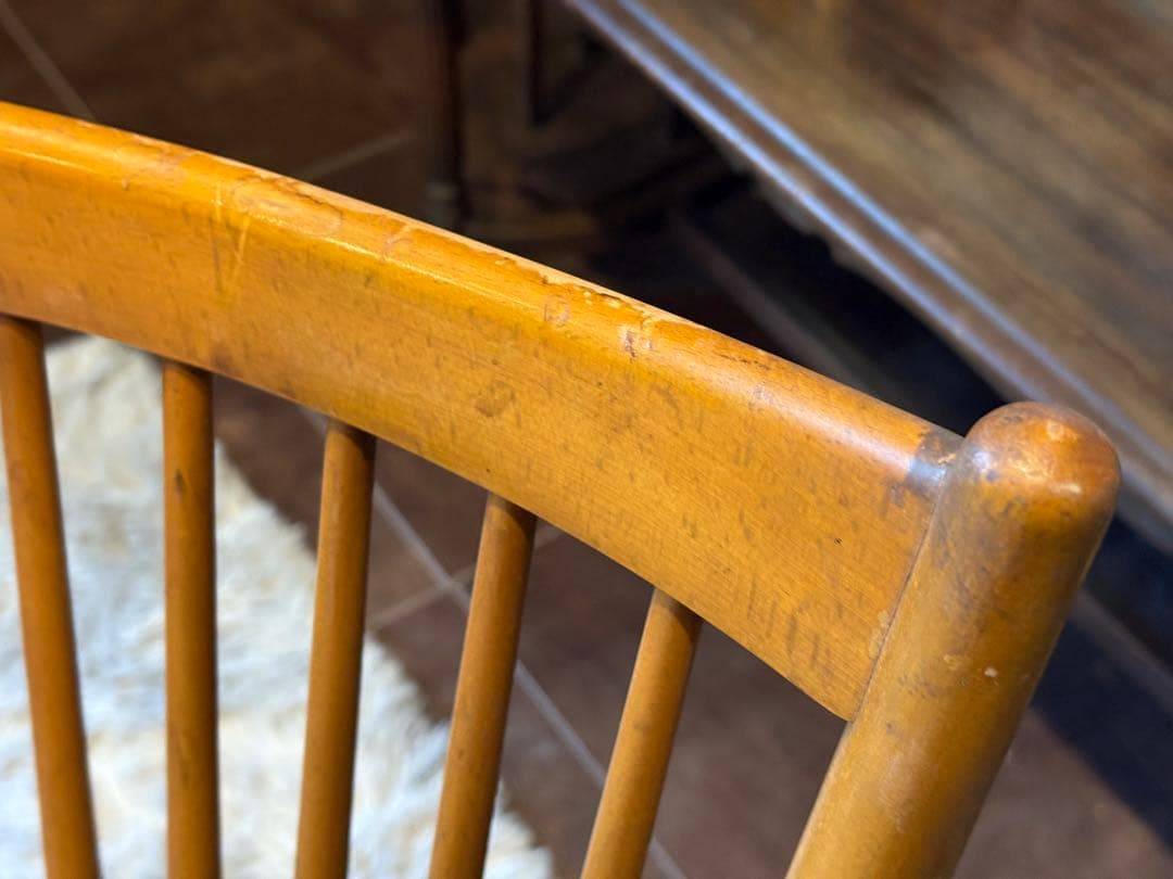 飛騨産業 キツツキマーク ダイニングチェア スポークチェア アンティーク nZ