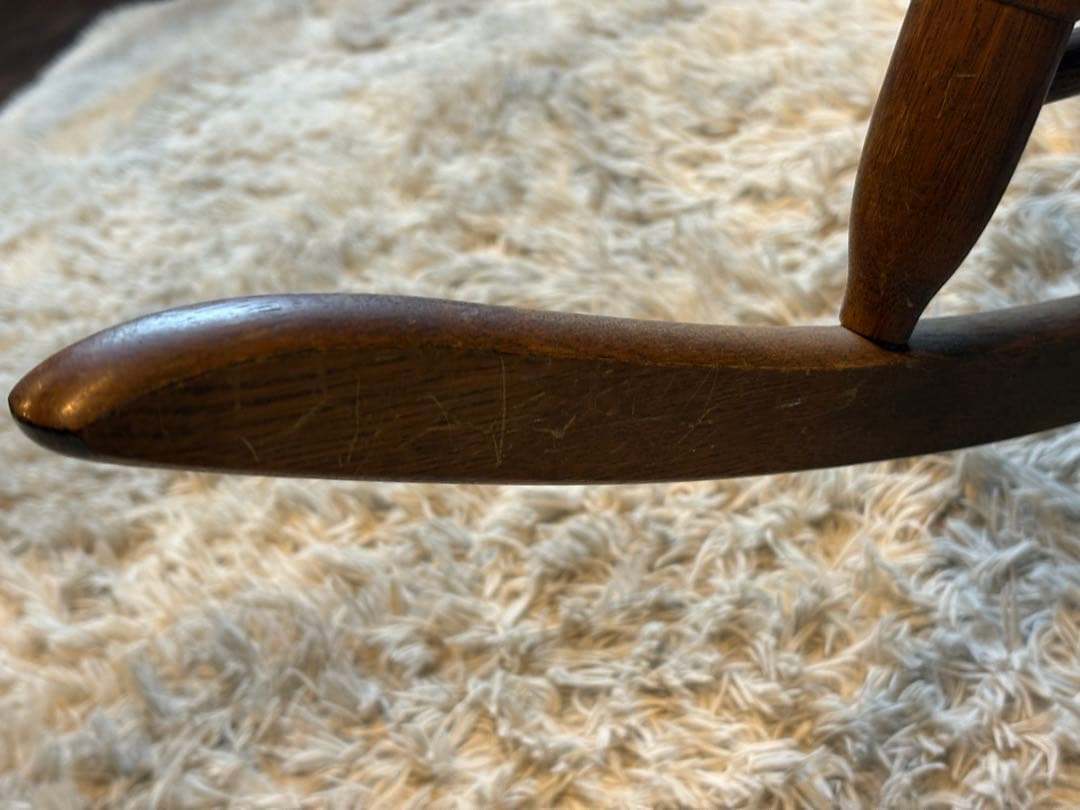 ②飛騨産業 キツツキマーク ロッキングチェア ダイニングチェア ビンテージ nG