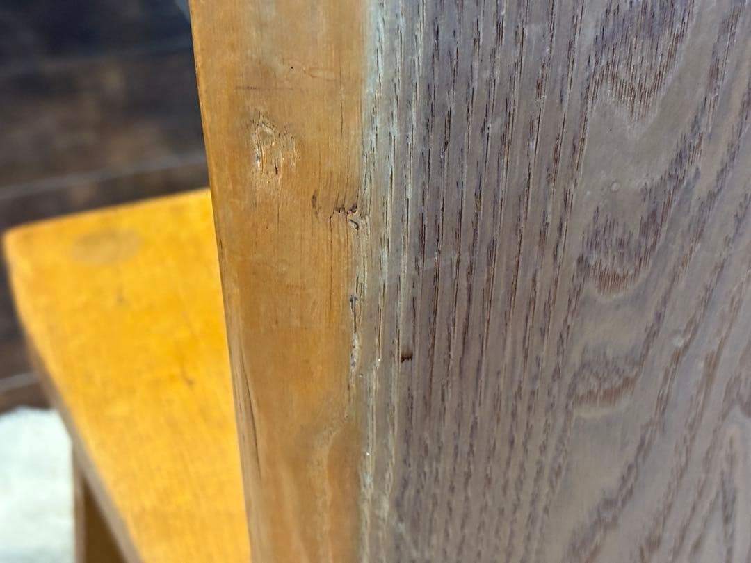 ① 希少　レトロ　無垢材　ヴィンテージ　カフェ　店舗什器　ハイバックチェア　nY