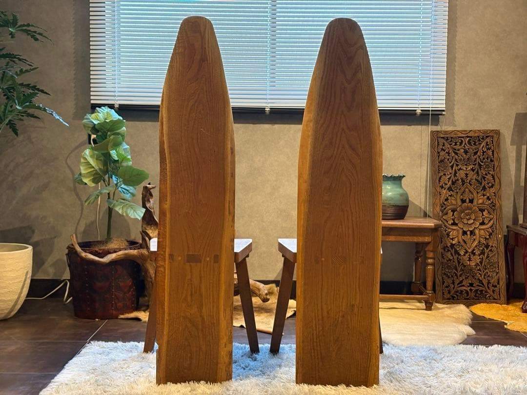 ① 希少　レトロ　無垢材　ヴィンテージ　カフェ　店舗什器　ハイバックチェア　nY