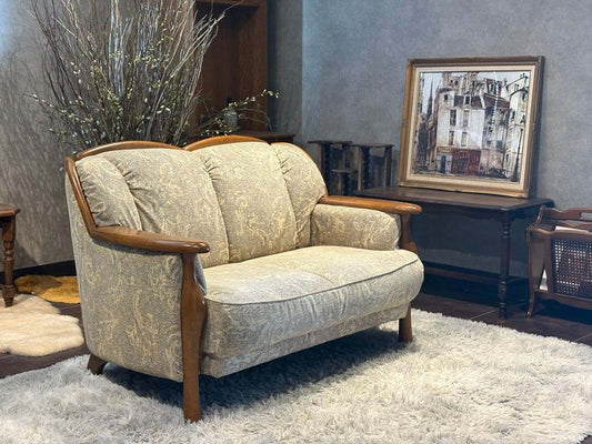 2人掛けソファ 2Pソファ ファブリック生地 アンティーク ビンテージ nZ