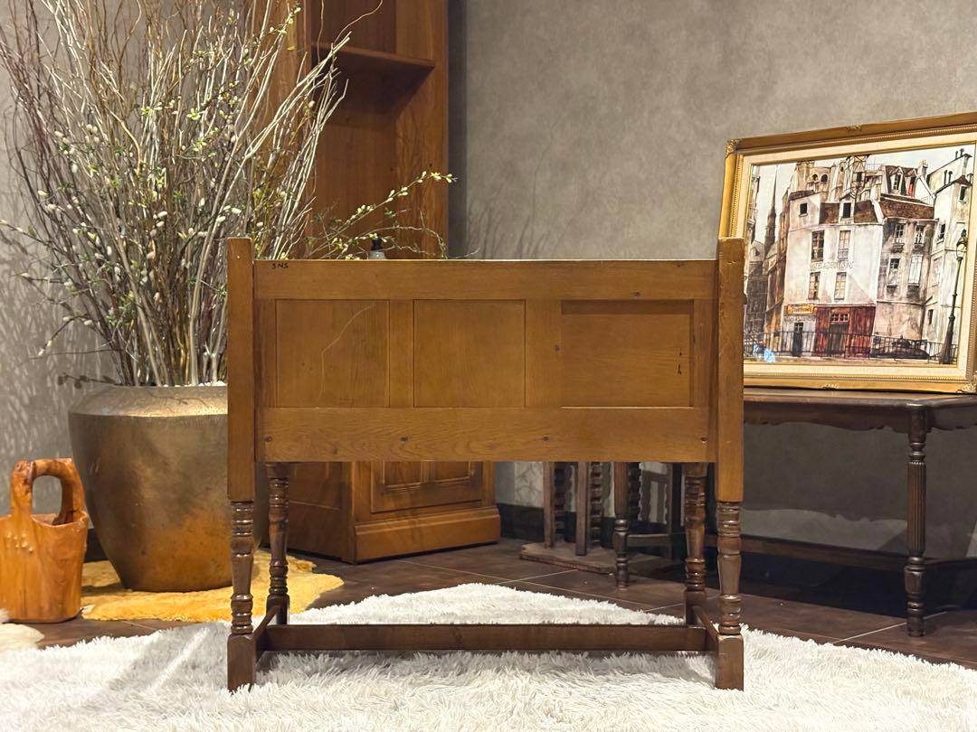 希少　英国　イギリス　テレフォンベンチ　ベンチ　オーク材　アンティーク SH