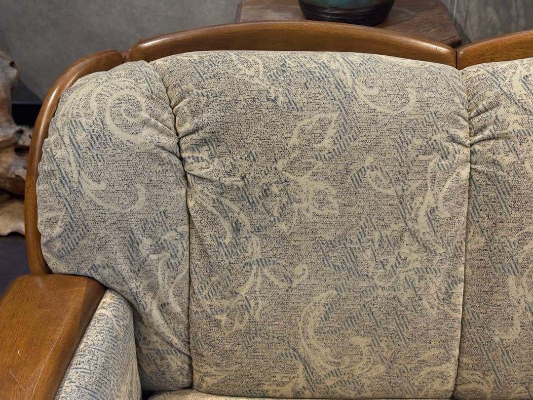 2人掛けソファ 2Pソファ ファブリック生地 アンティーク ビンテージ nZ