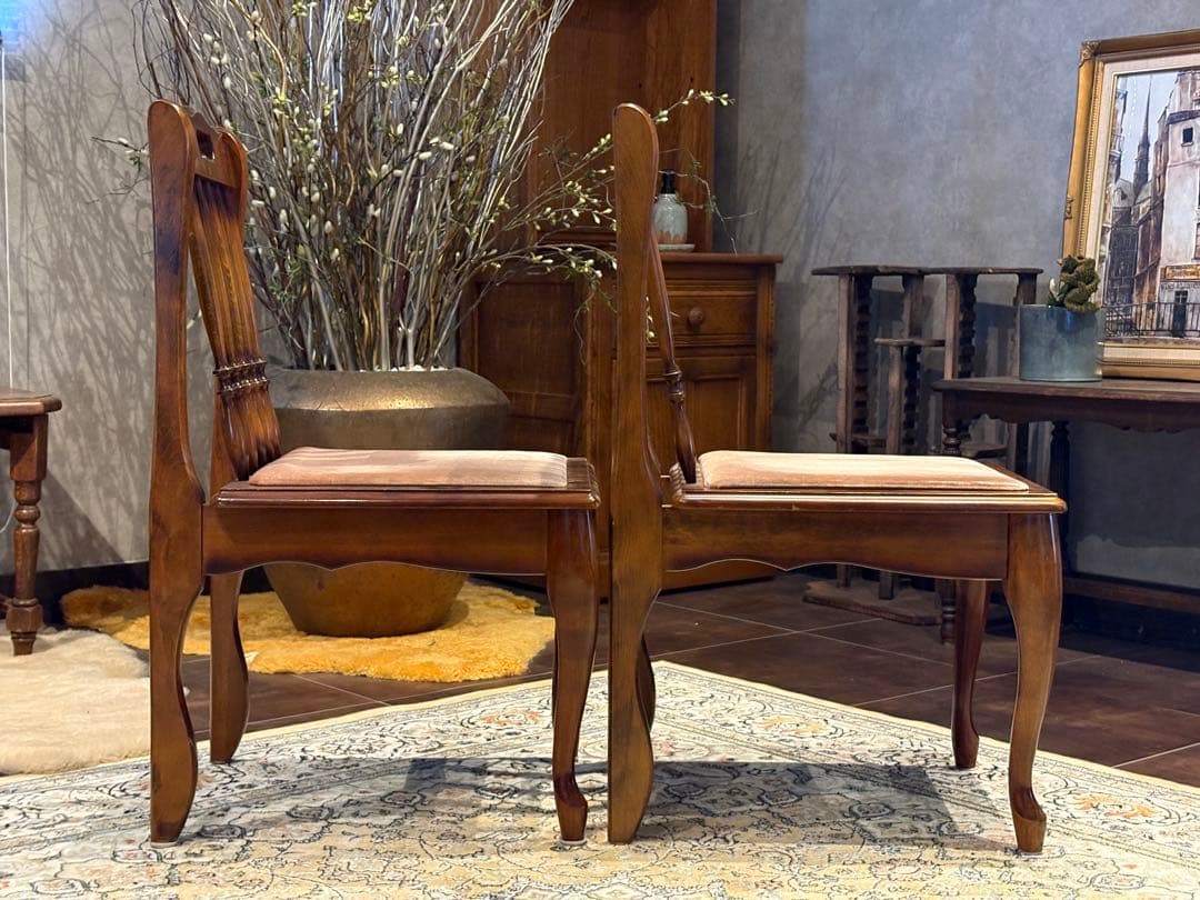 ②光製作所 ダイニングチェア リビングチェア 猫脚 アンティーク ビンテージ R