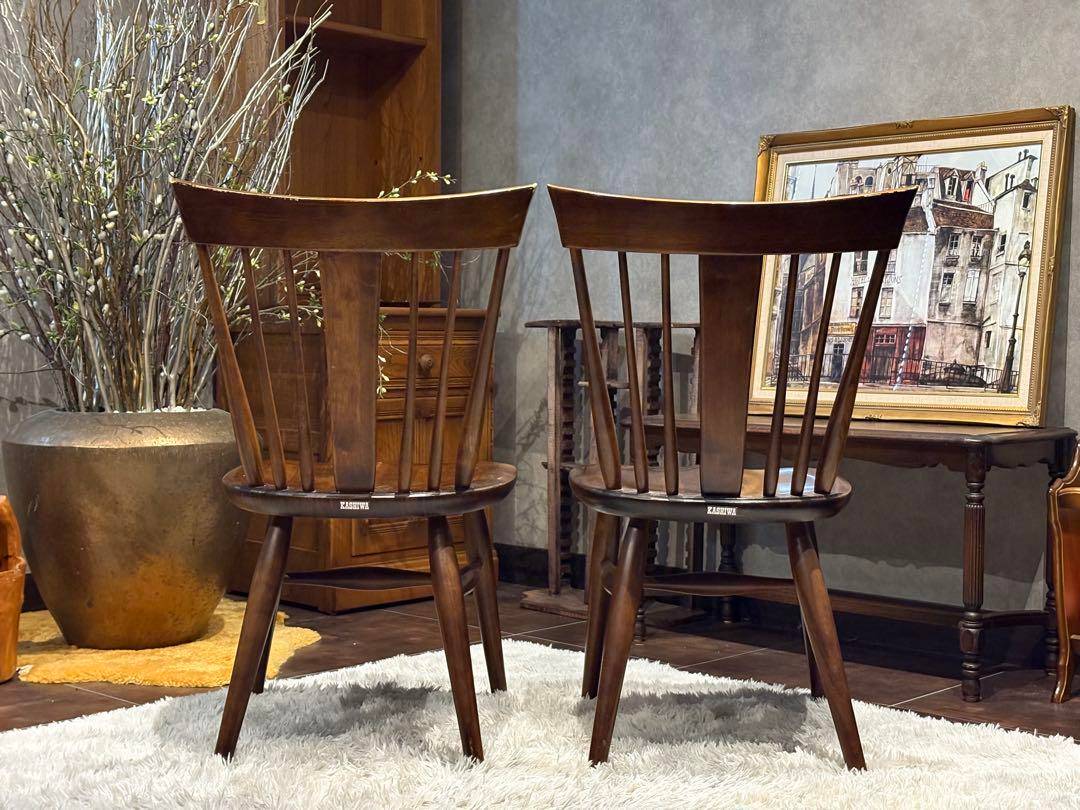②KASHIWA 柏木工　ウィンザーチェア　スポークチェア　アンティーク　SY