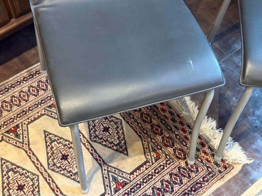 ①リーンロゼ　ligne roset ブラック　レザーチェア　2脚セット　YZ