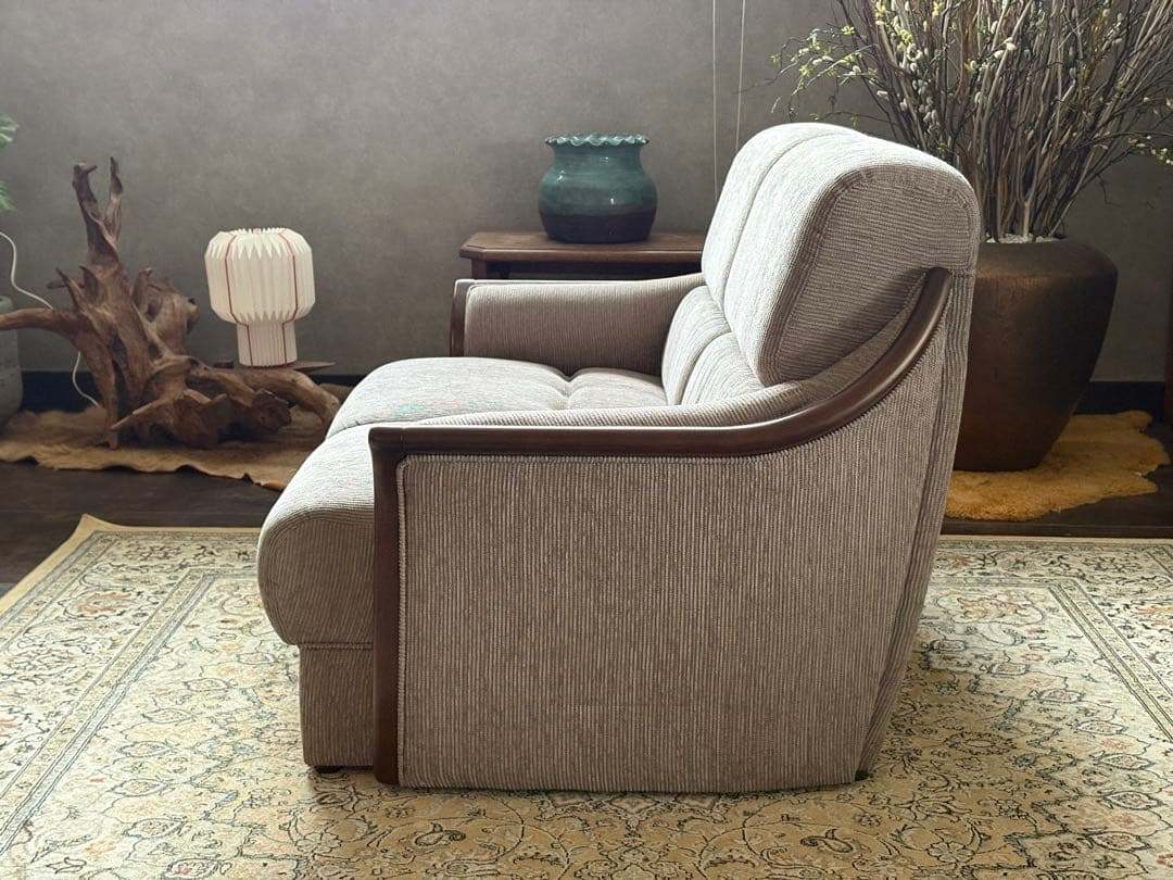 ① 希少　グレーファブリック　セパレートソファ　ビンテージソファ　nZ