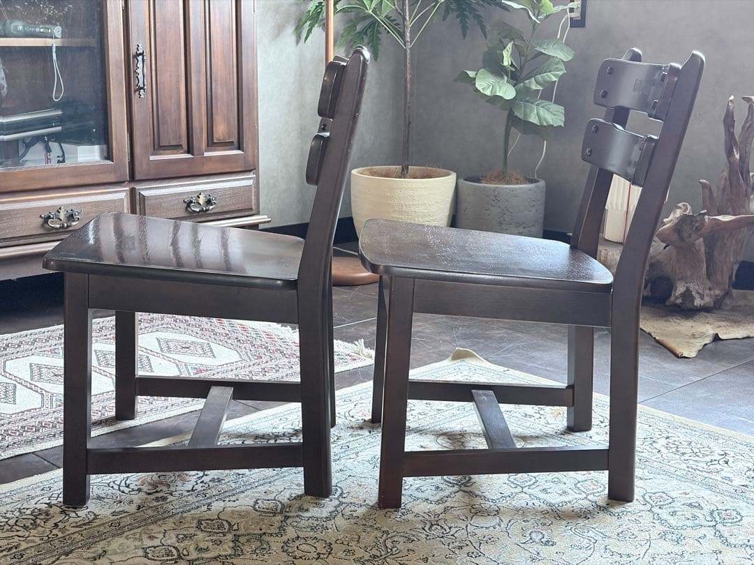 カリモク　ルスティック　RUSTIC レトロ　ビンテージ　チェア　2脚セット　H