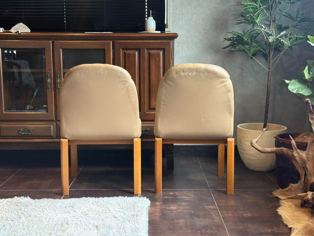 ① FUKURA フクラ　レザー　ヴィンテージ　レトロ　本革　ミッドセンチュリー