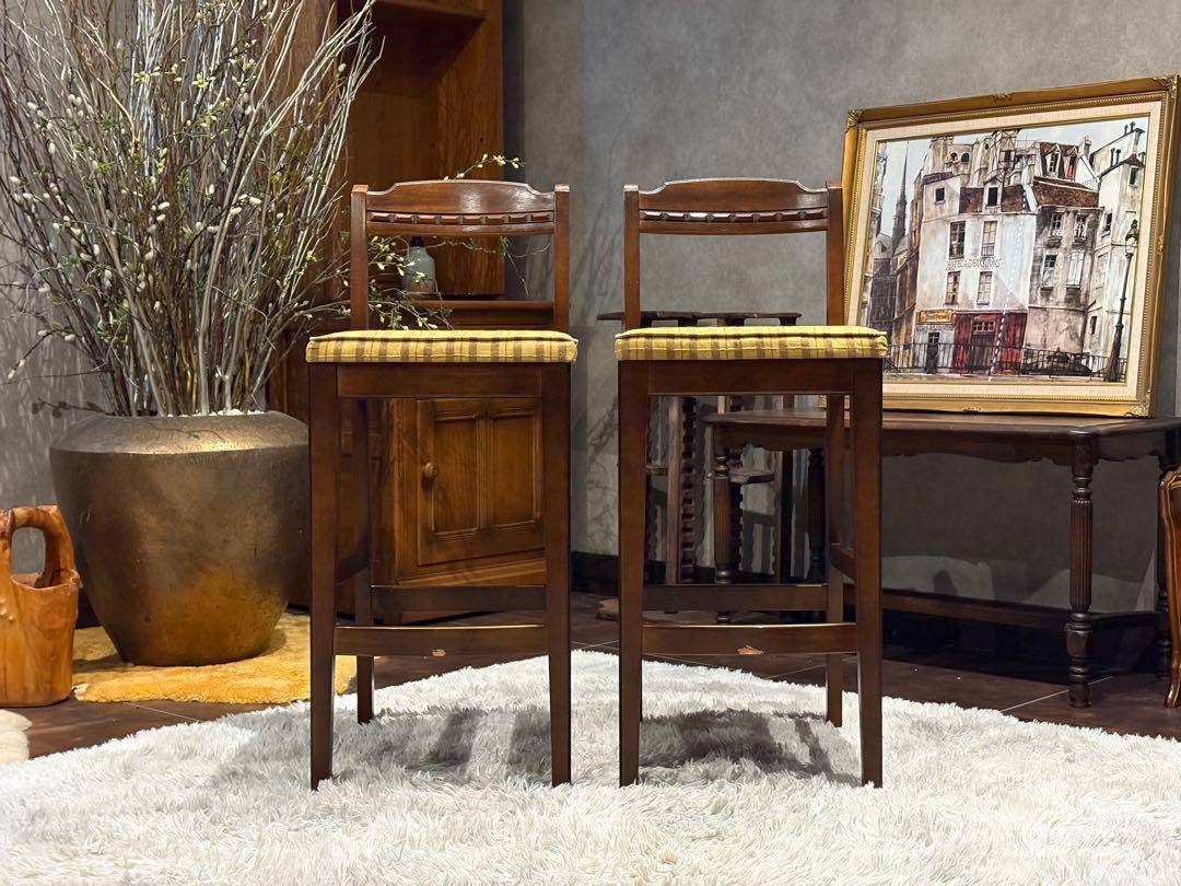 karimoku カリモク　カウンターチェア　ハイチェア　アンティーク　IZ