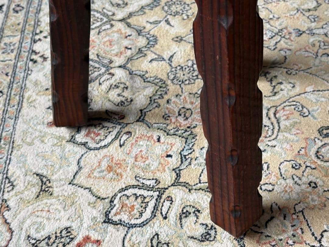 レトロ　ビンテージ　スツール　スペイン家具　木彫り 花台　フラワースタンド　H