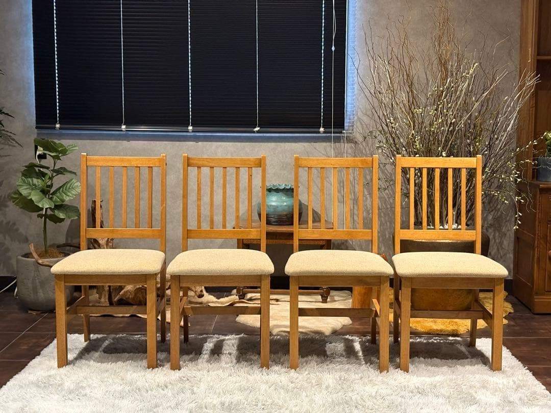 山善　YAMAZEN ダイニングチェア　リビングチェア　ビンテージ　4脚　YK