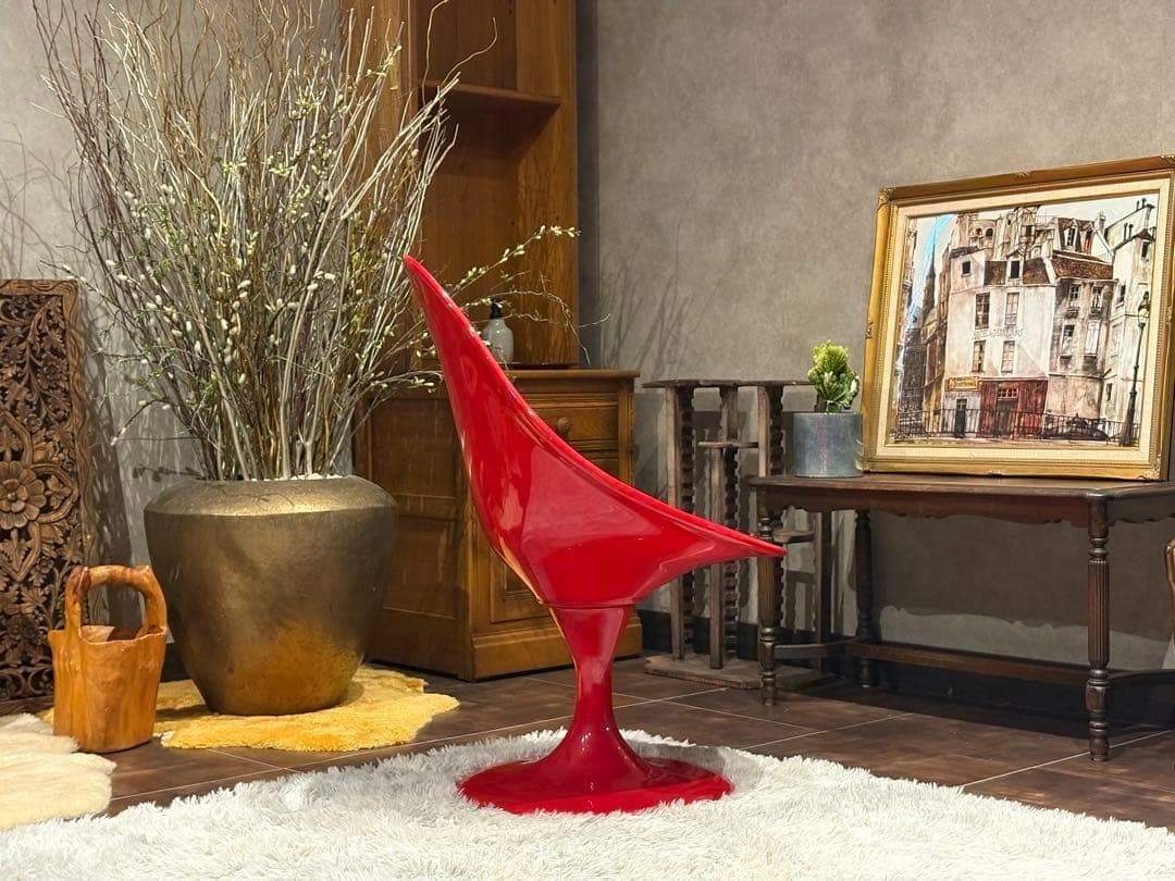 希少　Kartell　カルテル　レッド　回転チェア　ビンテージ　レトロ　YZ