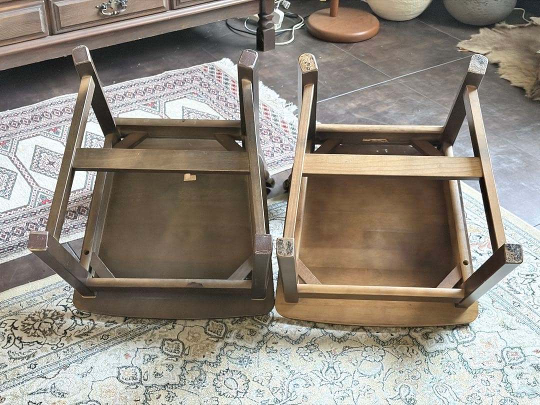 カリモク　ルスティック　RUSTIC レトロ　ビンテージ　チェア　2脚セット　H