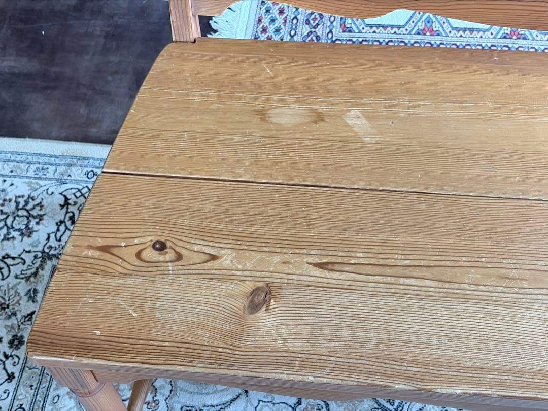カントリー　ワイドソファ　パイン材　ベンチチェア　ウッドチェア　IK