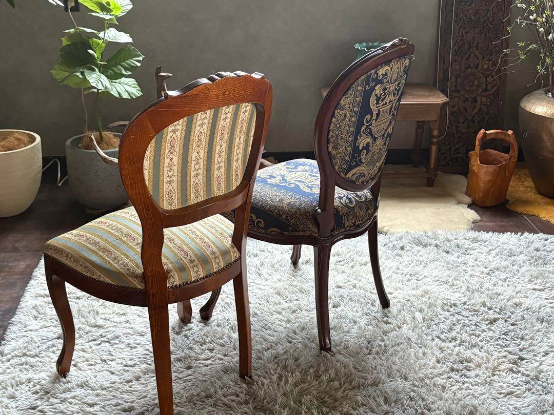 アンティーク　ヴィンテージ　猫脚　クラシック　ヨーロピアン　チェア 2脚 GZ