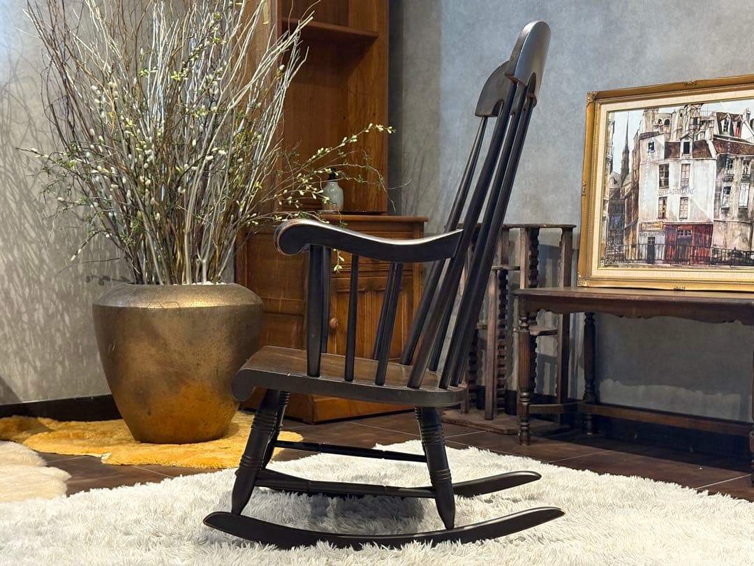 飛騨産業　キツツキマーク　ロッキングチェア　ダイニングチェア　アンティーク　IG