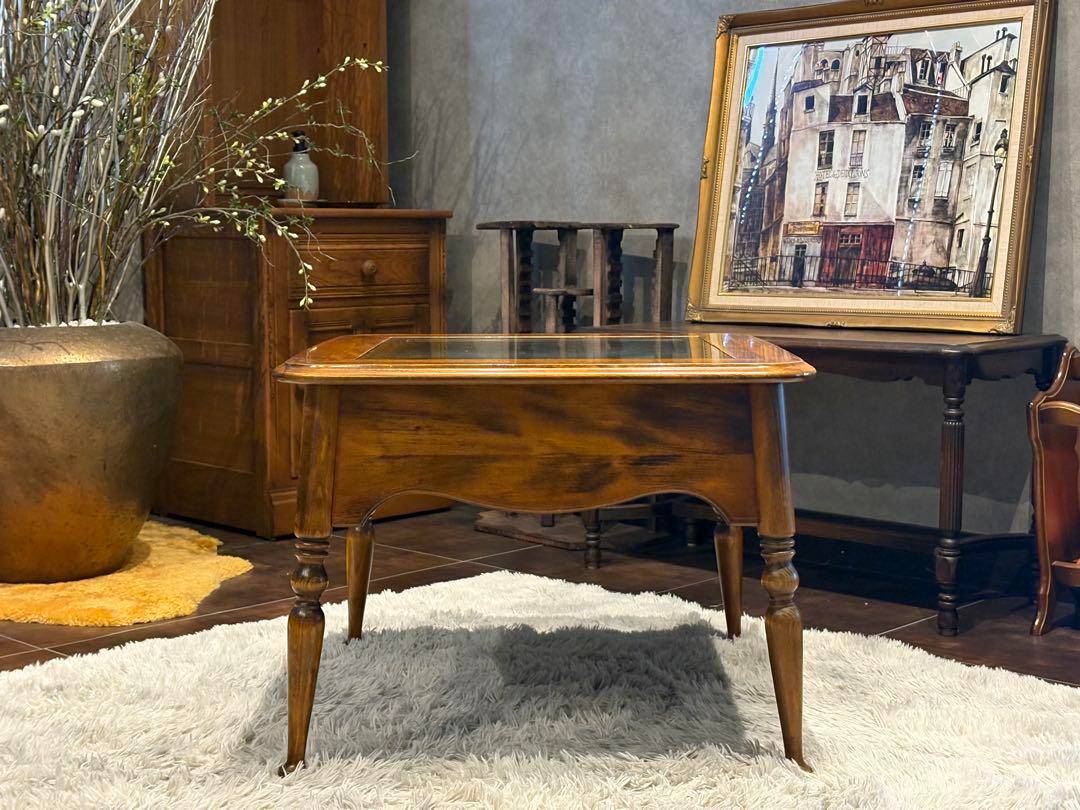 希少　センターテーブル　ローテーブル　スクエアテーブル　ろくろ　クラシック GZ