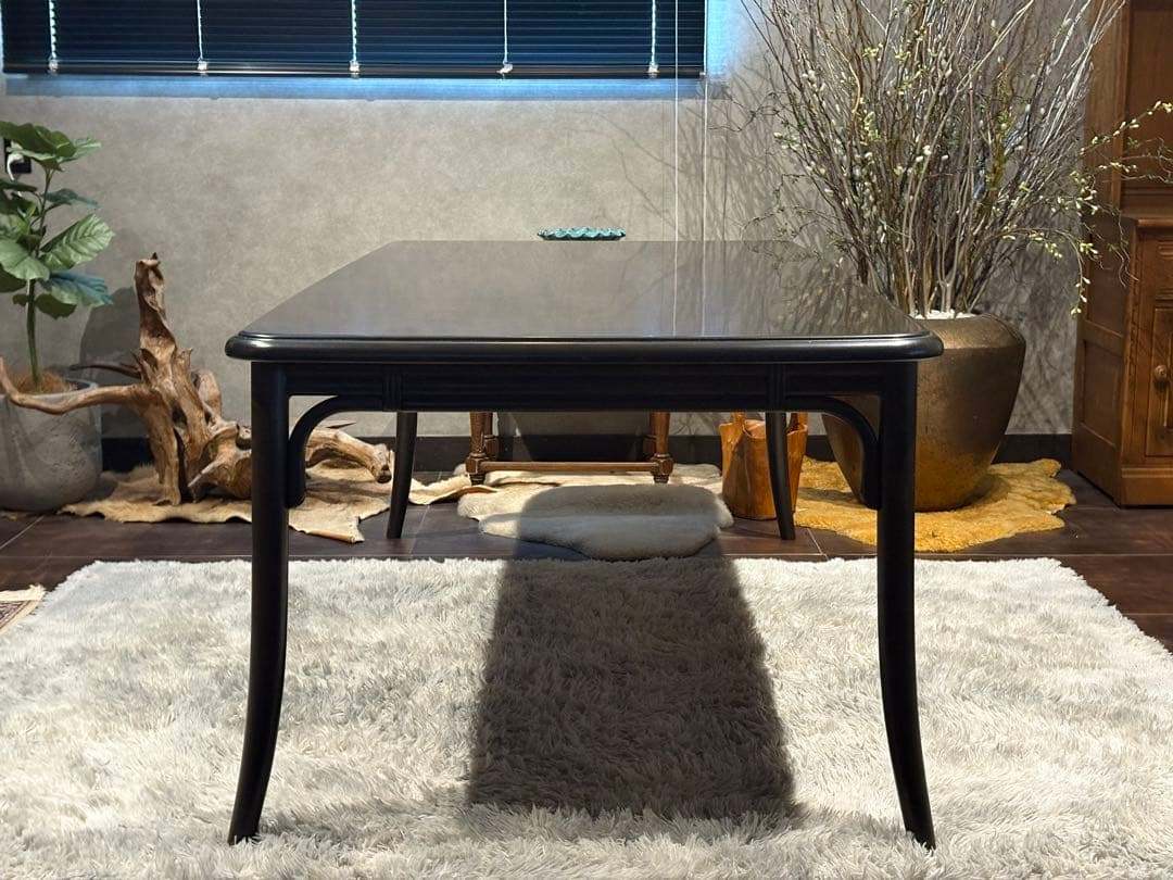 karimoku カリモク　ダイニングテーブル　ラタンテーブル　ビンテージ　nK