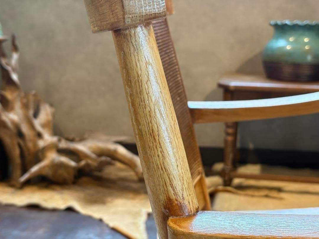 ナラ材　楢材　剥離家具　ストリップド家具　柏木工　アームチェア　ラタン　NZ