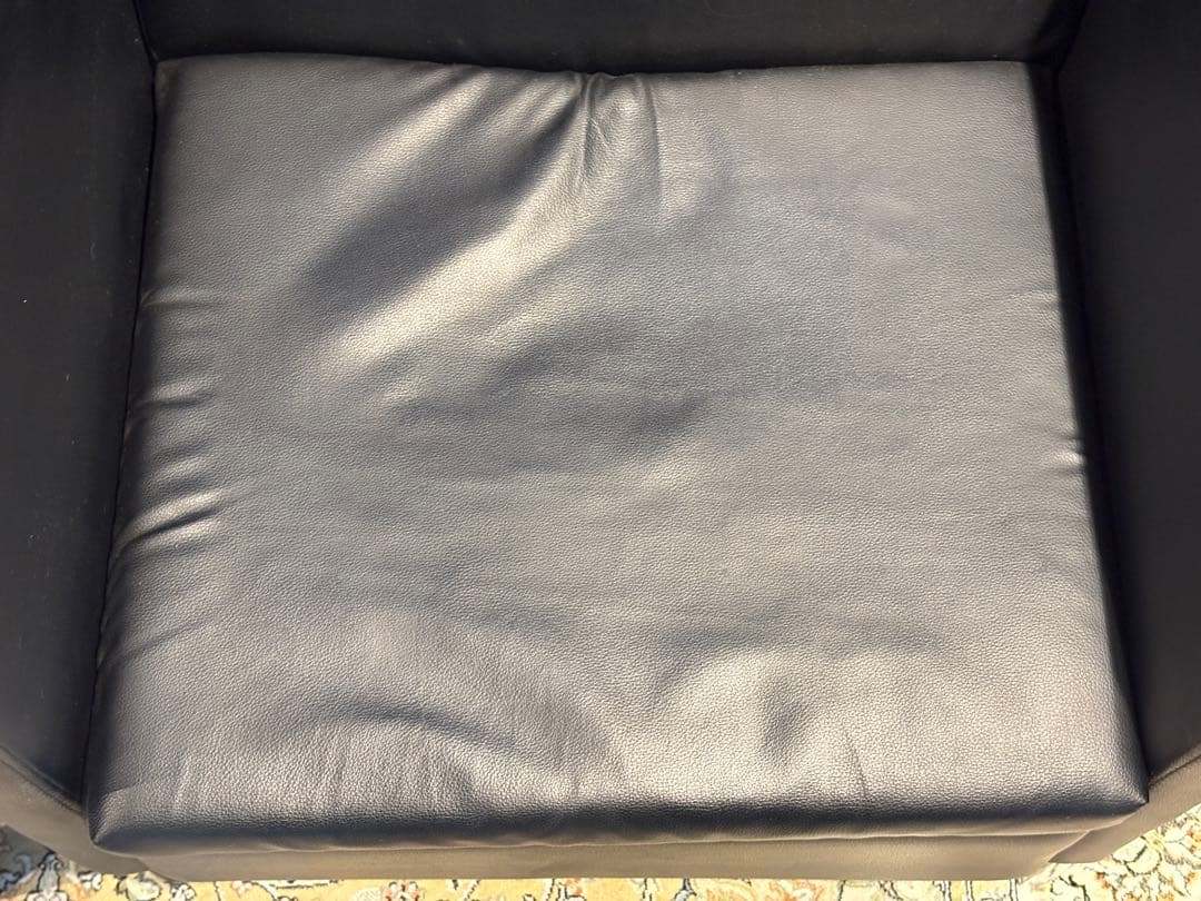 ②ブラック モダン 1人掛けソファ 1Pソファ 合皮レザー アンティーク SG