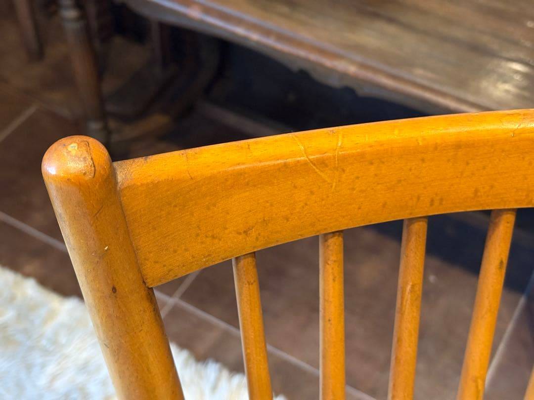 飛騨産業 キツツキマーク ダイニングチェア スポークチェア アンティーク nZ