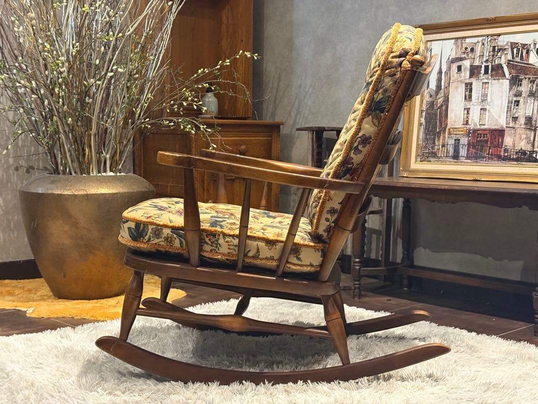 飛騨産業 キツツキマーク ロッキングチェア ダイニングチェア ビンテージ GZ