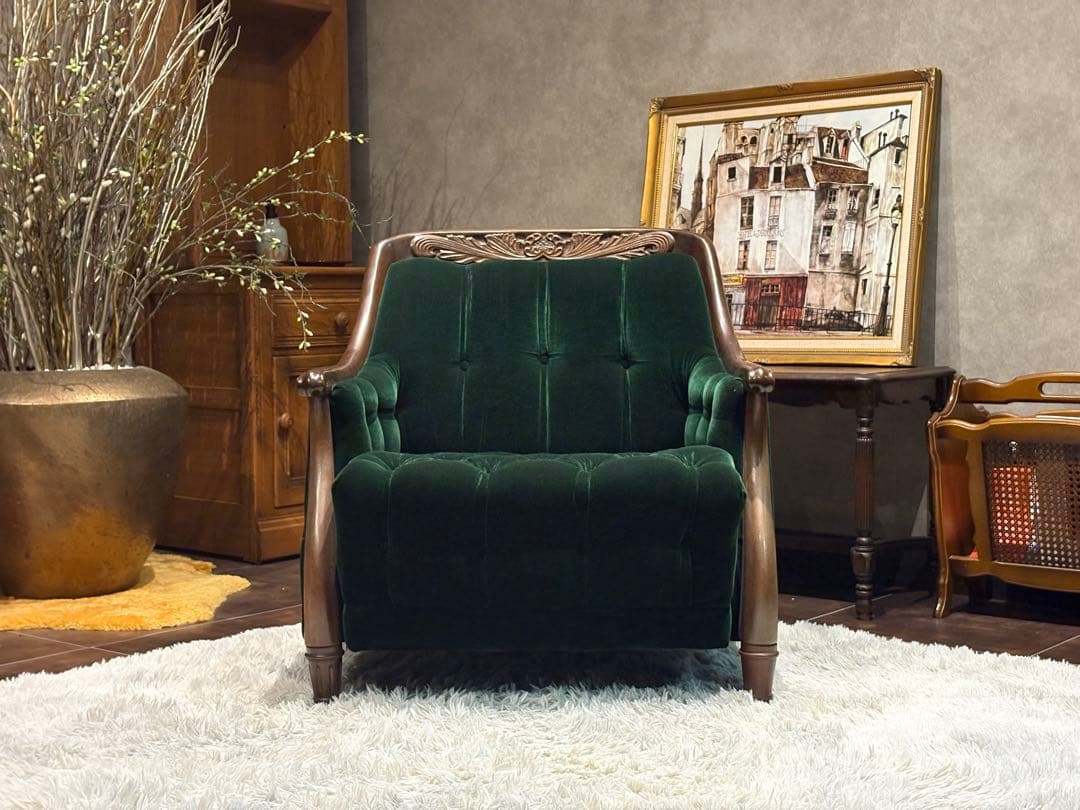 maruni マルニ木工　1人掛けソファ　オットマンセット　ボタンダウン　nZ