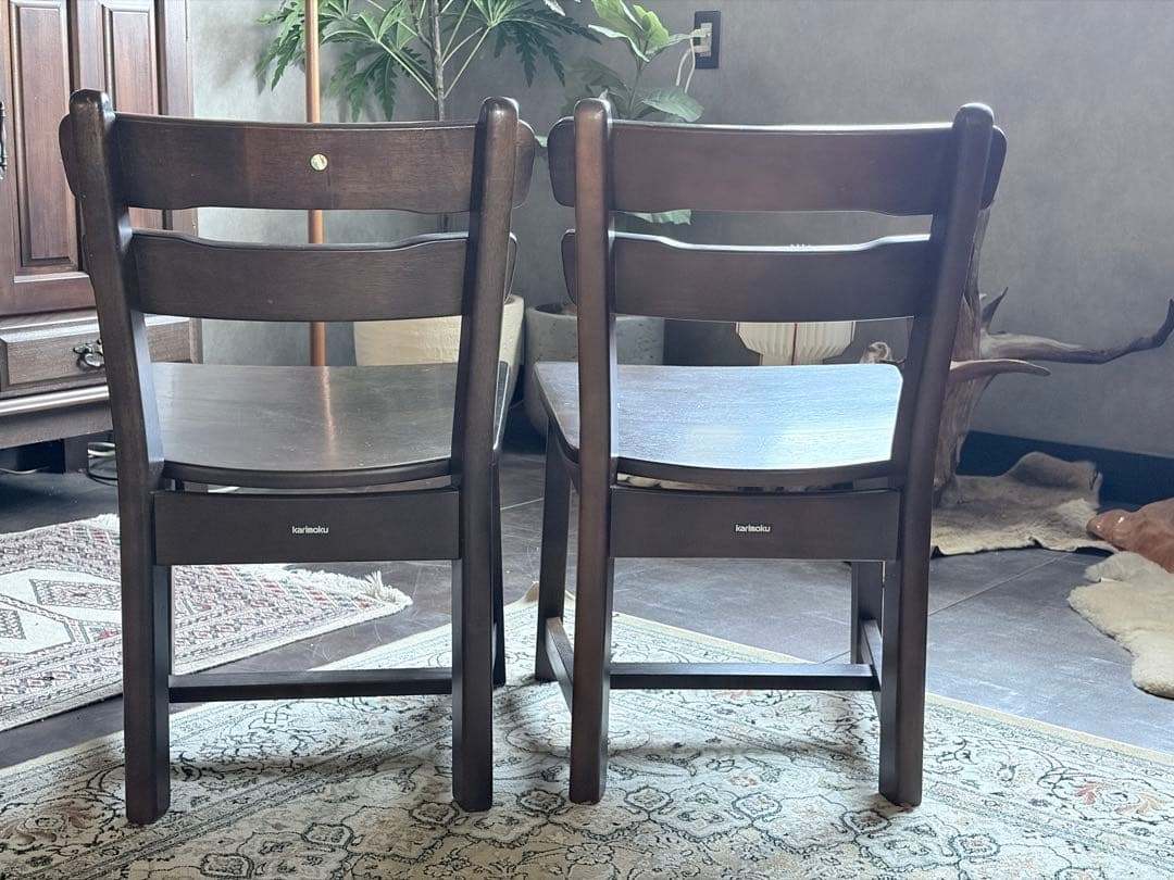 カリモク　ルスティック　RUSTIC レトロ　ビンテージ　チェア　2脚セット　H