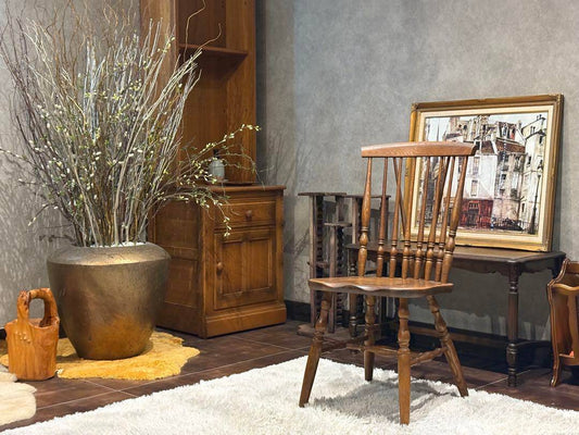 KMK 無垢材　ウィンザーチェア　スポークチェア　飛騨産業　アンティーク　SZ