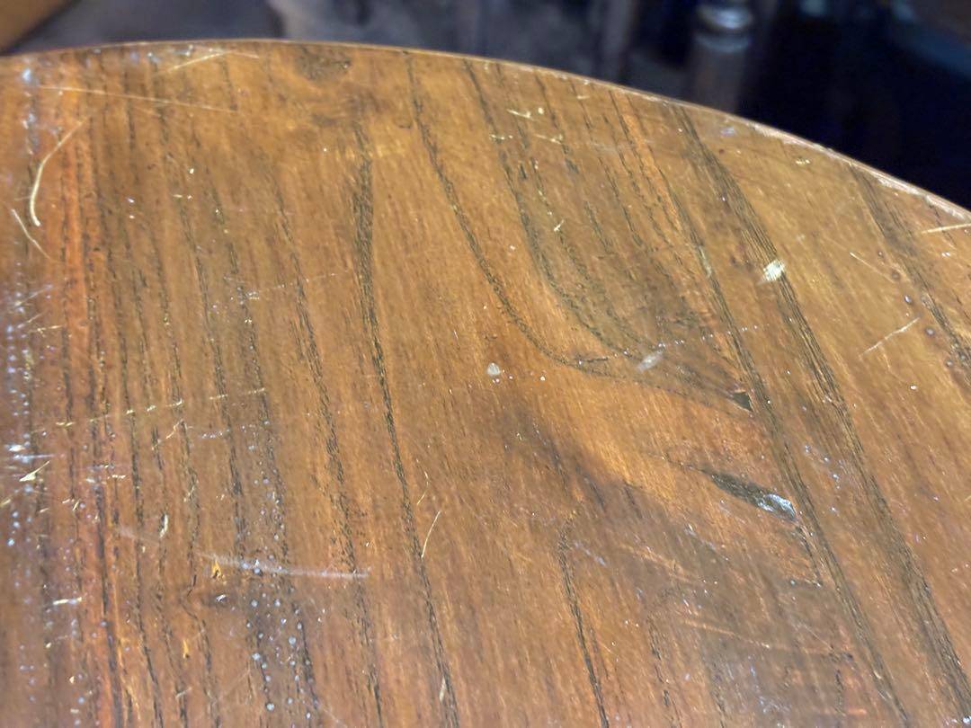 無垢材　アンティーク　コンソール　円形　サイドテーブル　ナイトテーブル　SG