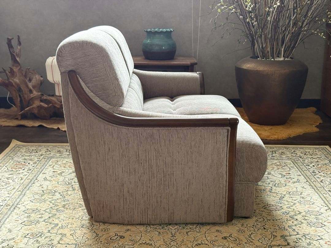 ② 希少　グレーファブリック　セパレートソファ　ビンテージソファ　nZ