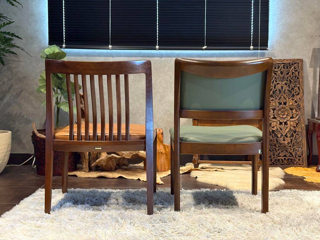 希少　飛騨産業　グリーンレザー　domani ドマーニ　スポークチェア　nG 飛騨産業