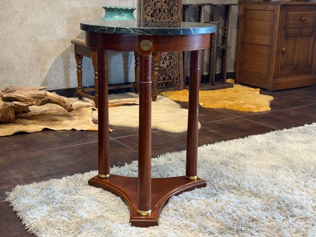 高級 大理石　コンソール　サイドテーブル　ラウンドテーブル　アンティーク　IG