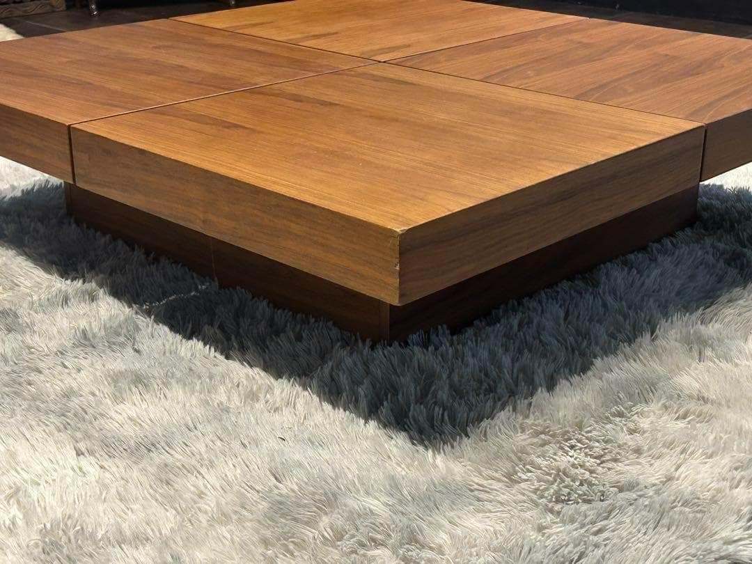 モダン　ローテーブル　スクエア型　ウォールナット　スクエアテーブル　正方形　nZ