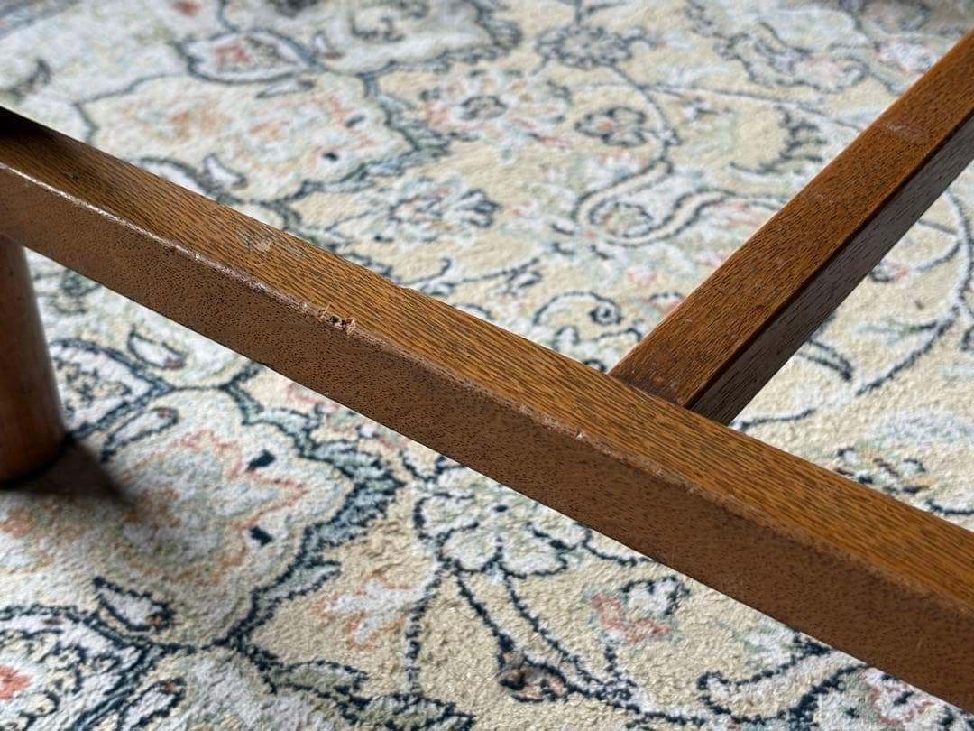 ストライプチェア　レトロ　ビンテージ　ダイニングチェア　オーク材　G