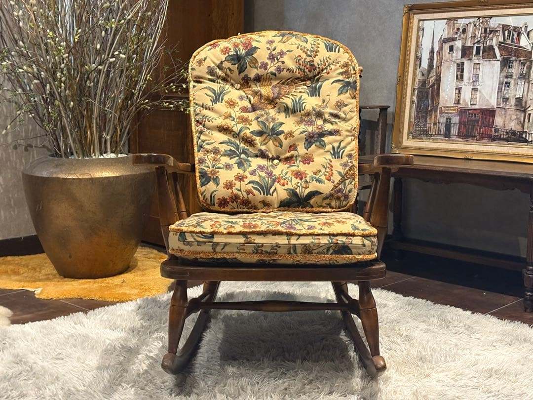 飛騨産業 キツツキマーク ロッキングチェア ダイニングチェア ビンテージ GZ