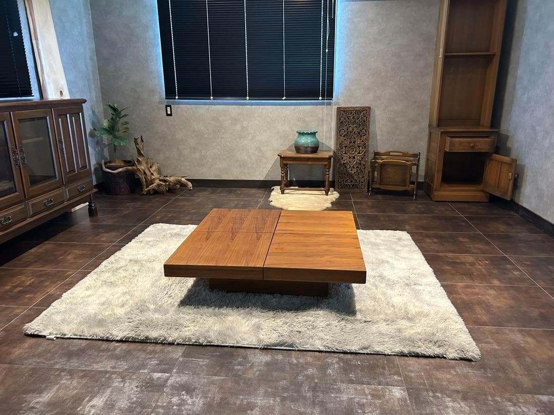 モダン　ローテーブル　スクエア型　ウォールナット　スクエアテーブル　正方形　nZ