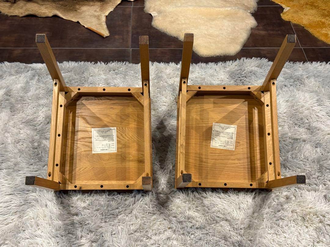 良品計画　オーク材　無垢材　シンプル　ナチュラル　ウッドチェア 2脚セット　SZ