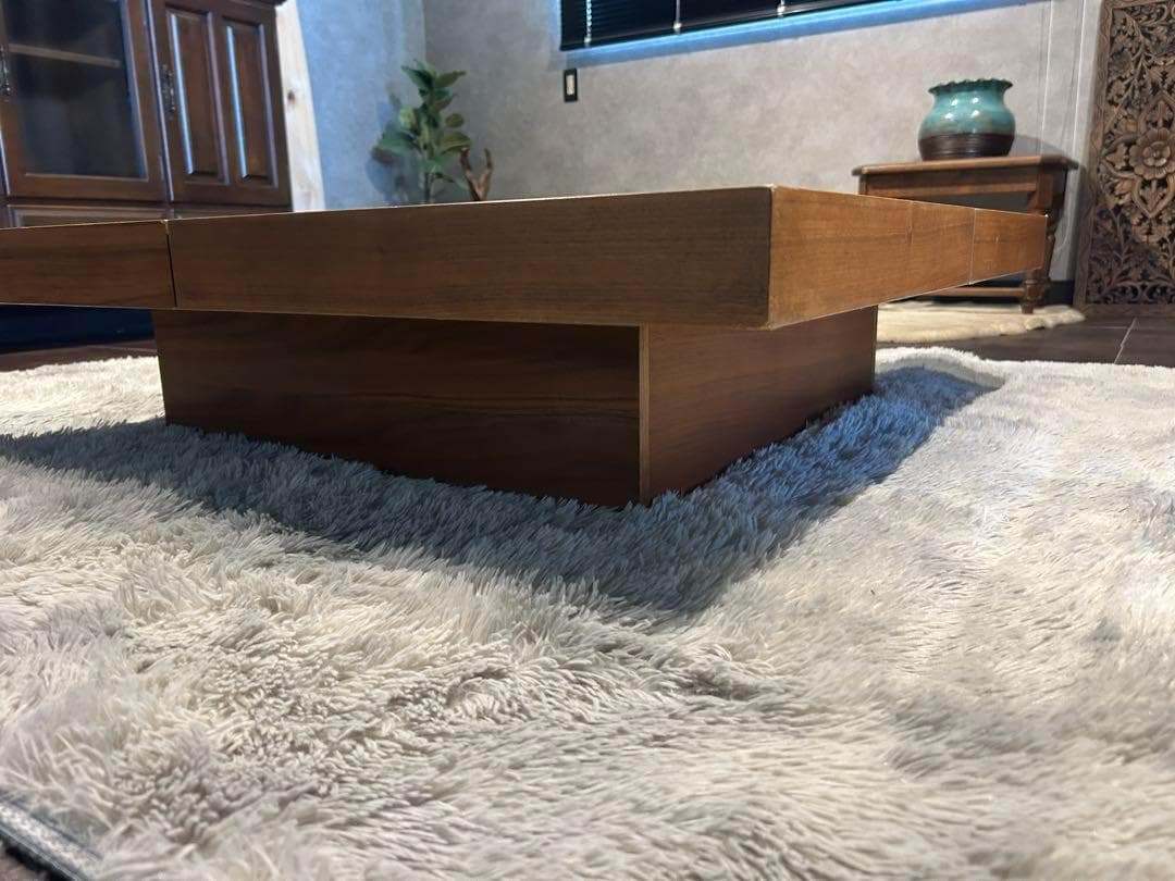 モダン　ローテーブル　スクエア型　ウォールナット　スクエアテーブル　正方形　nZ